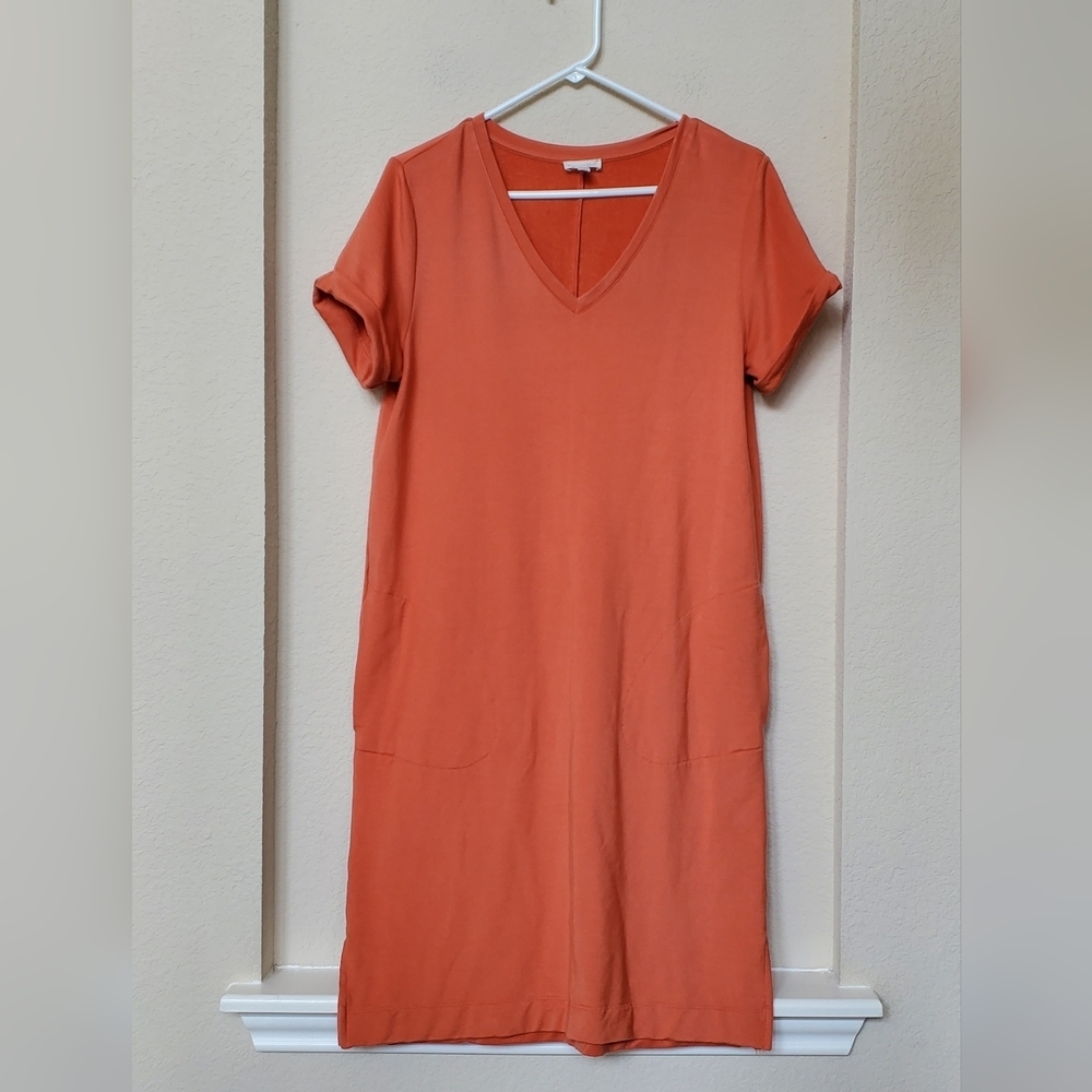 Garnet Hill Coral Pocketed Dress.  Size Small